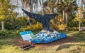 Grace the Humpback Whale Sculpture made of garbage found in the ocean as part of the Washed Ashore art exhibit